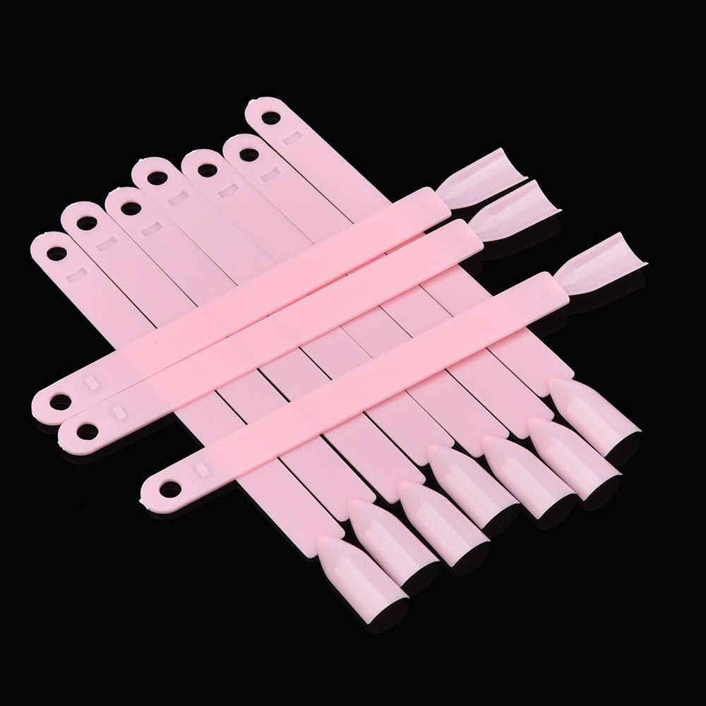 BNP 50 PCS False Nail Art Tips Sticks Nail Polish Color Card Plates Display Polish Board Nail Art Practice Supplies Home DIY Templates (Black) : Beauty