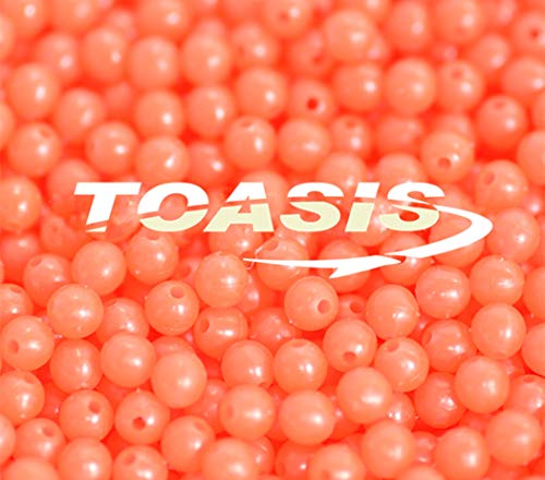 Toasis Luminous Glow Soft Plastic Fishing Beads 5 Sizes 500pcs (Red)