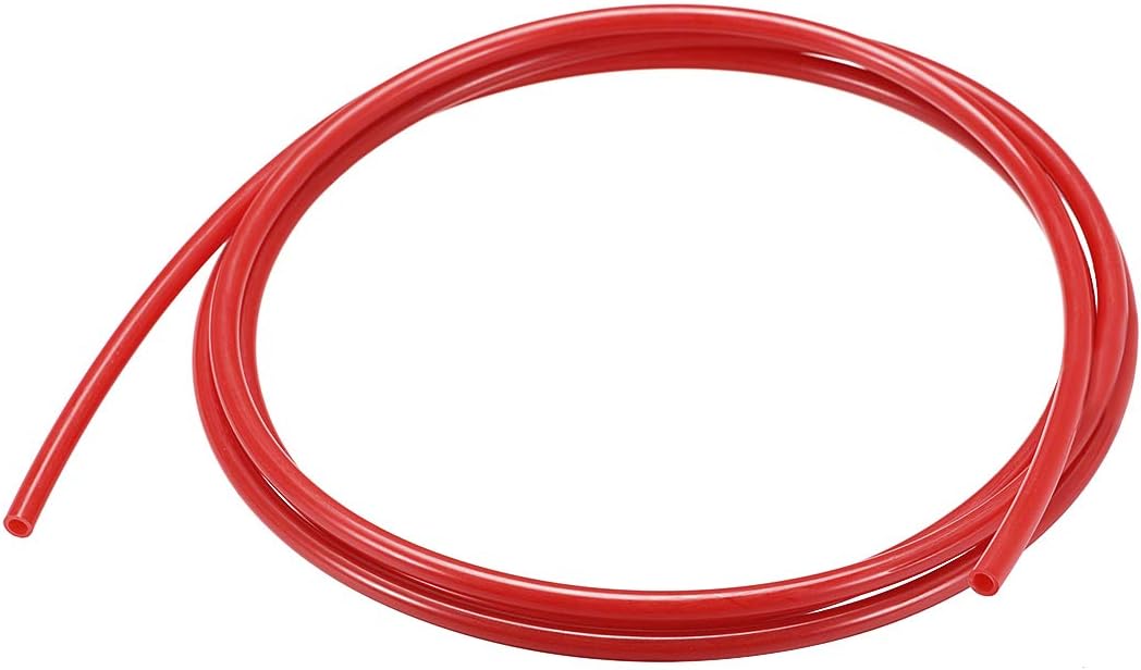 sourcing map Nylon Line Hose Tube, 4mm(0.15") ID x 6mm(0.23") OD 2m PA12 Nylon Tube for Air Line Brake Fluid Transfer Red