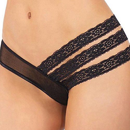 GBSELL Sexy Women Lace Open Crotch Thong Briefs Panties G-string Bikini