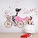 55 x 28 Inch DIY Butterfly Flower Wall Sticker for Kids Rooms Wall Decal Bicycle Love Girls Poster Stickers Mural Home Decoration Living Room Decor adesivo de Parede