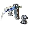 Lovedima Bathroom LED Lighted Waterfall Sink Faucet With Crystal Handles in Chrome