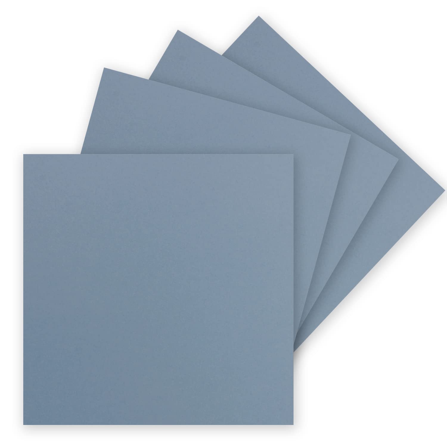 50 single cards square - 15 x 15 cm in grey-blue (blue) - 240 g m² - blank craft cards, postcards, craft cardboard in clay paper quality — image 1