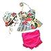 Mingao Girls Flower Print Bikini 3 Piece Swimwear Swimsuit