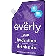 Everly Grape Hydration Drink Mix - 30 Servings, Keto-Friendly, Sugar-Free, Zero Calorie, Water Flavor Enhancer with Natural Sweeteners (Stevia & Organic Erythritol) & Electrolytes, Gluten-Free, Vegan
