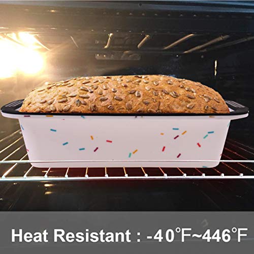 Silicone Loaf Pan with Reinforced Steel Frame Inside,Non-stick Loaf Mold for Homemade Baking Cakes and Bread,BPA Free,Dishwasher,Oven and Microwave Safer,Aichoof