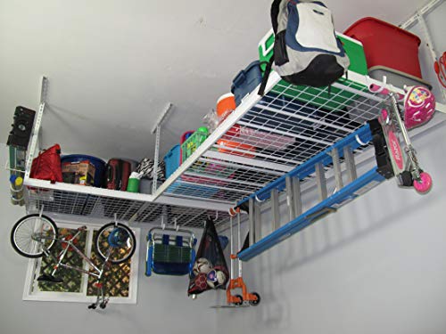 SafeRacks Overhead Garage Storage Combo Kit | Two 4 ft. x 8 ft. Racks (24"-45") | 18pc Deluxe Hook Accessory Pack - Thumbnail 2
