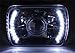 ModifyStreet 7x6 H6014/H6052/H6054 Chrome Projector Headlights Lamps Conversion with White LED Ring
