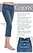 PajamaJeans Bluestone Wash Stretch Knit Denim Capris for Women, Large (12-14)