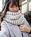 JET-BOND Chunky Cable Soft Mohair Knit Scarf FP02 Long Warm Fluffy Wrap for Women Men in Winter (White)
