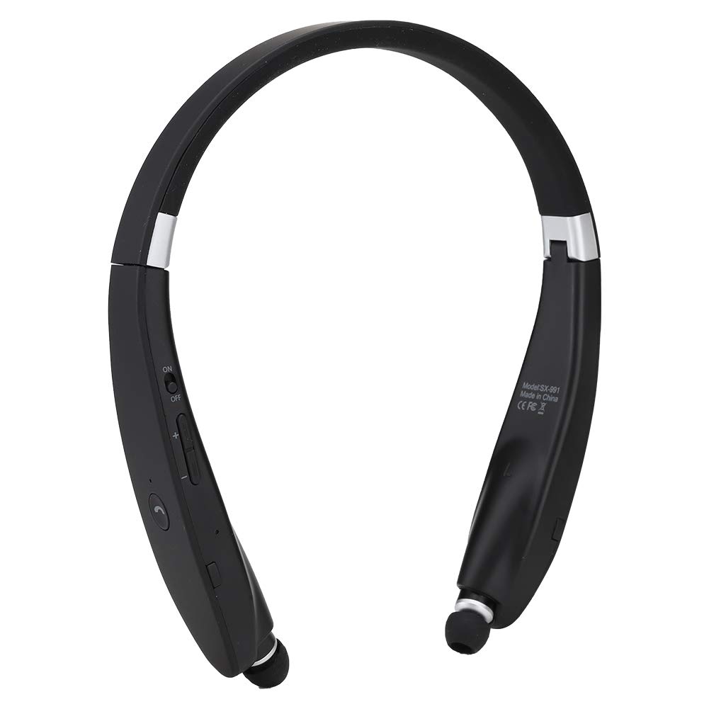 Hakeeta Neck-Mounted Bluetooth Headset, SX-991 Foldable Telescopic Wireless Bluetooth Headset, CVC Broadband Noise Reduction. 300 Hours Long Standby Time, Voice Dialing.(Black)