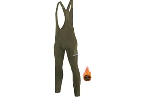 Santic Men's Winter Fleece Pro Cycling Bib Pants 4D Padded Thermal Cold Weather Bike Riding Pants with Pockets