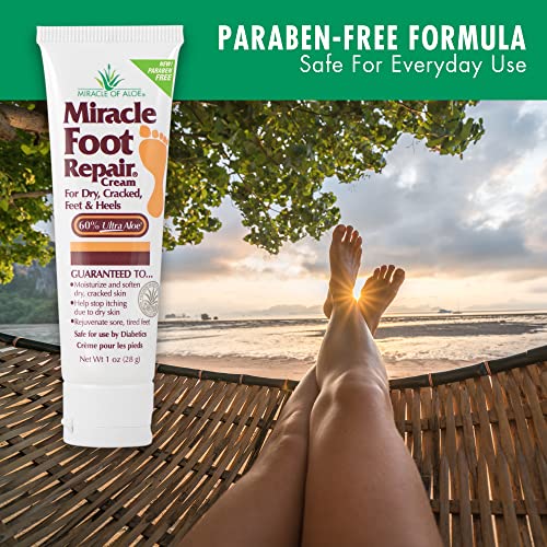 Miracle Foot Repair Cream, (1 oz / 3 Pack) Repairs Dry Cracked Heels
