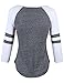 makeitmint Women's Color Contrast 3/4 Stripe Sleeve Baseball T-Shirt Top Large YIQ0002_Charcoal