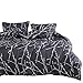 Wake In Cloud - Branches Duvet Cover Set, Dark Gray Grey Charcoal with Tree Pattern Printed, Soft Microfiber Bedding with Zipper Closure (3pcs, Queen Size)