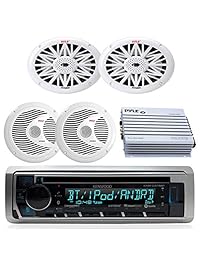 Kenwood Bluetooth USB CD Marine Boat Yate Estéreo con radio, 2 x 6x9 "pulgadas de altavoces marinos y 2 x 6.5" altavoces marinos, sistema de amplificador marino de 400 vatios   Kit de audio marino para exteriores