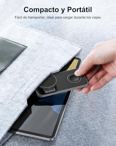 Cargador Inalámbrico 15W para Samsung,3 en 1 Cargador Magsafe,Soporte de Carga Magnética Compatible con Galaxy S26/S25/S24/S23/Z Fold/Flip Serie,Galaxy Watch Ultra/8/7/6/5,Galaxy Buds Pro/3/2(Negro)
