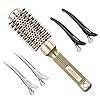 AIMIKE-Round-Brush-Nano-Thermal-Ceramic-Ionic-Tech-Hair-Brush-Small-Round-Barrel-Brush-with-Boar-Bristles-for-Blow-Drying-Styling-Curling-and-Shine-24-inch-Barrel-13-inch-4-Free-Clips AIMIKE Round Brush, Nano Thermal Ceramic & Ionic Tech Hair Brush, Small Round Barrel Brush with Boar Bristles for Blow…