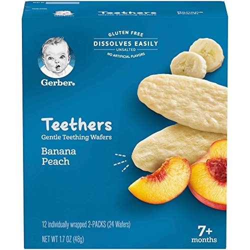 Gerber Snacks for Baby Teethers, Gentle Teething Wafers, Banana Peach, 1.7 Ounce, 12 Count Box (Pack of 6) - Thumbnail 5