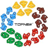 TOPNEW 25 Rock Climbing Holds for Kids and Adults, Large Rock Wall Grips for Indoor and Outdoor Play Set - Build Rock Climbing Wall with 2 Inch Mounting Hardware
