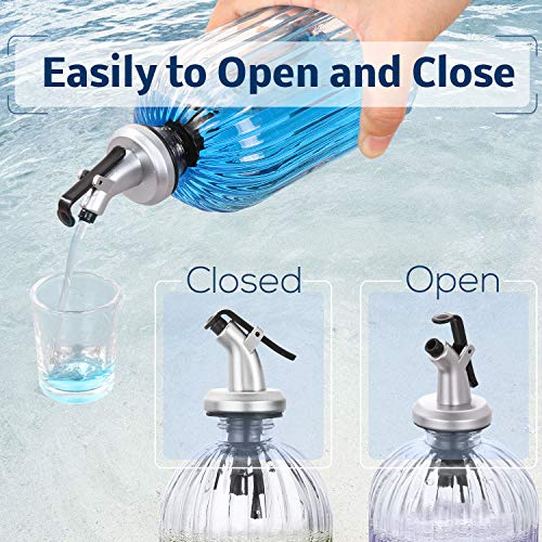 Aozita Clear Glass Mouthwash Dispenser Refillable Glass Bottle with