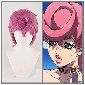 New Trish Una Cosplay Wig Anime Jojo Bizarre Adventure Golden Wind Cosplay Wig Trish Una Hair Halloween Costume Wigs Cap Track Beauty Amazon Com
