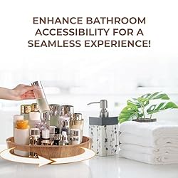 PANDAWOOD 12 Inch Lazy Susan Organizer 100% Acacia