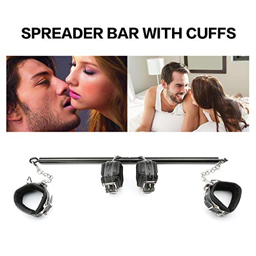 image for Gentlesoft Black Expandable Spreader Bar with 3D Embossed Leather Wris