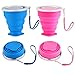 Silicone Collapsible Travel Cup Set, Accmor 2 Pack Foldable Expandable Cup(Blue & Pink), BPA Free FDA Approved Travel Mug for Camping Hiking Trip, -Eco Friendly,