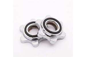 CTIIU Standard Barbells Spin lock Collars Dumbbell Hex Nut Cap 25MM for Weight Training Fitness Exercise - 1 Pair