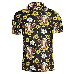 HUGS IDEA Sunflower Cow Print Men's Outdoor Sport