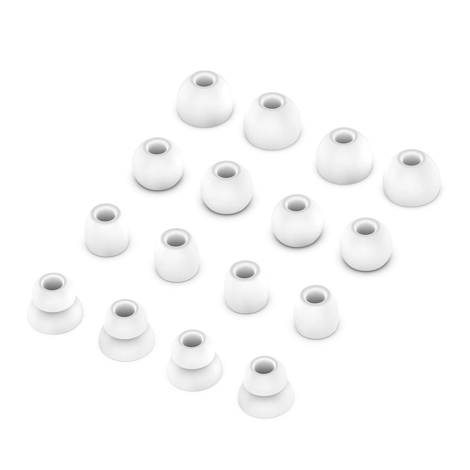 Tencloud Ear Tips Compatible with Powerbeats Pro/Beats Flex/BeatsX Earphones, Replacement in-Ear Earbuds Tip Cups Soft Silicone Cushions Covers 8 Pairs 4 Sizes for Powerbeats 3 2 1 (White)