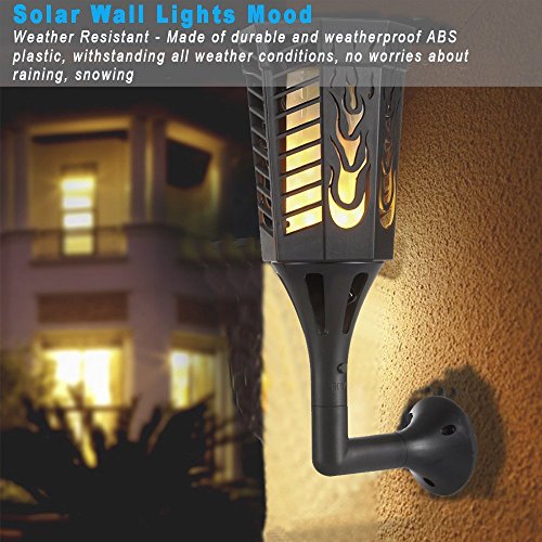 Solar Garden Lights,96 LED Waterproof Flickering Flames Torches Lights Outdoor Landscape Decoration Lighting Dusk to Dawn Auto On/Off Security Light for Garden Patio Deck Yard Driveway, 2 Pack