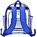 360 DESIGN BOX Heavy Duty Clear Backpack, SeeThrough Bookbag, Transparent Work Travel Bag Blue