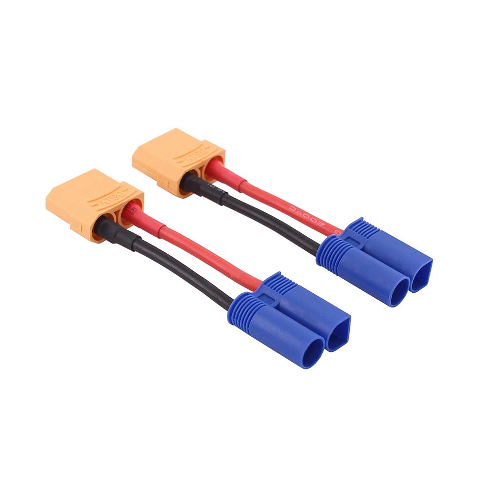 OliRC 2pcs Male EC5 to Female XT90 Connector Adapter with 14awg 2in Cable(C106-2)