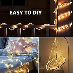 LIGHTNUM Battery Rope Lights 40Ft 120 LED Rope