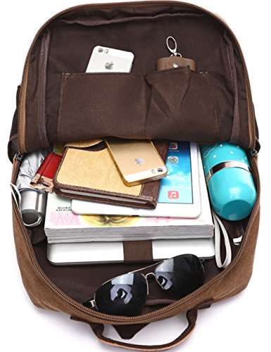aidonger canvas school bag laptop backpack hiking rucksack coffee AUGUR High Capacity Vintage The perfect blend of vintage aesthetics and modern functionality with our Vintage Canvas Travel Backpack Aidonger Vintage Canvas School Bag