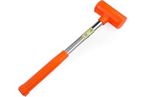 Stark USA 6-Pounds Dead Blow Hammer 6-lbs with Non-Slip Unibody Molded | Checkered Grip | Spark and Rebound Resistant, Orange