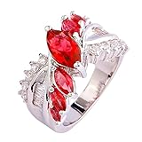 Psiroy Women's 925 Sterling Silver 1.5ct Pink Tourmaline Filled Ring