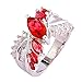 Psiroy Women's 925 Sterling Silver 1.5ct Pink Tourmaline Filled Ring