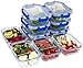 [10 SETS VALUE PACK] Two Compartment Glass Meal Prep Containers - Glass Food Storage Containers with Lids Meal Prep - LIFETIME Lids - Lunch Containers Portion Control Containers - BPA Free Containers