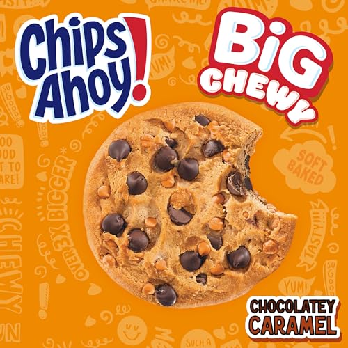 CHIPS AHOY! BIG CHEWY CHOCOLATE CHIP COOKIES, CHOCOLATEY CARAMEL, 14 SNACK PACKS (1 COOKIE PER PACK)