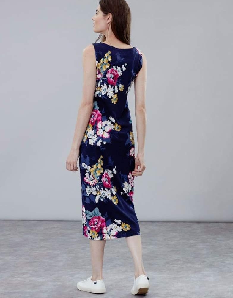 joules riva midi dress Joules Riva Pink Multi Striped Sleeveless