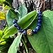 Big Cat Rescue Genuine Cobalt Blue Jasper Stone Beads Stretchy Elastic Bracelet with Lion Head Charm, 8mm, Unisex, for Friendship, Couples, Teens