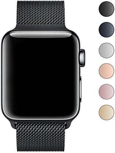 Fening for Apple Watch Band 42mm, Milanese Loop Stainless Steel Mesh For iWatch Band with Magnetic Lock for Apple Watch Series 3 Series 2 Series 1 Edition - Black