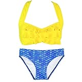 Fin Fun Mermaid Girls Sea Wave Bikini Set, Mermaidens Swimsuits and Swimwear