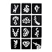 6 Sheet Small Reusable Tattoo Stencils Temporary Tattoo Templates for Henna/Airbrush / Face Paint/Glitter