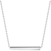KristLand - Women Bar Necklace Dainty 18K Gold Plated Simple Design Solid Circle, Heart Choker Chain Silver Necklaces for Women