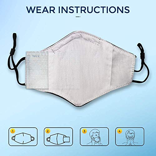 AOGE 2 Pack Washable Face Covering Reusable for Kids, Adjustable Protective Fabric Face Cover w/Dust Filter Pocket (Gorilla Black&Black)