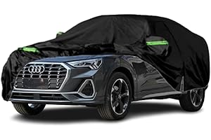 LTDNB Waterproof Car Covers Compatible with 2012-2023 Audi Q3, All Weather Custom-fit Car Cover with Zipper Door for Rain Snowproof UV Windproof Protection